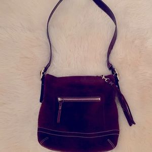 Vintage COACH Brown Suede Crossbody Purse - excellent condition!